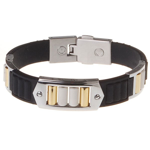 ProEnergy for men Black, 21cm / Мужской силиконовый браслет ПроЭнерджи, 21см, цвет: Черный / Магнитные украшения. повышение иммунитета. отрицательно заряженные ионы