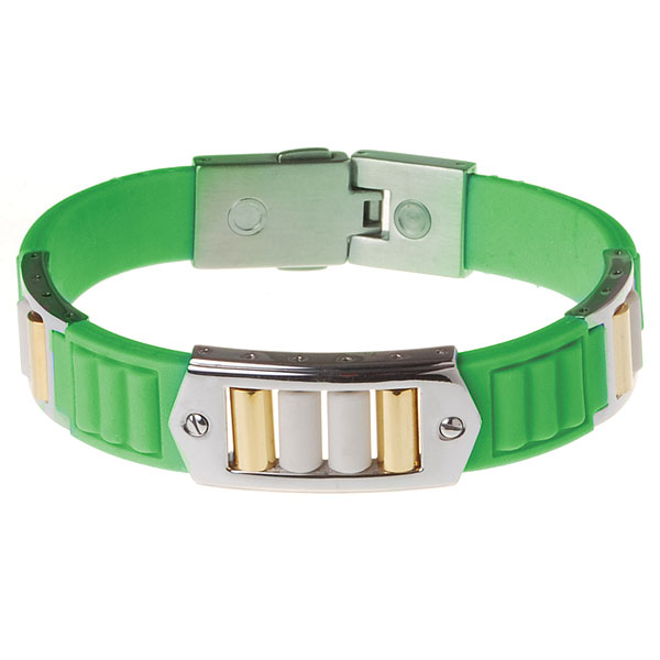 ProEnergy for women Green, 19 cm / Женский силиконовый браслет ПроЭнерджи, 19см, цвет: Зеленый / Магнитные украшения, повышение иммунитета, отрицательно заряженные ионы