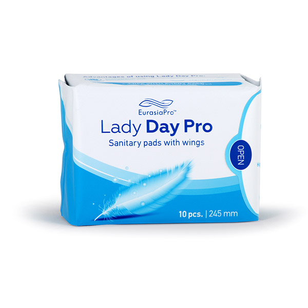 Lady Day PRO / Леди Дэй ПРО, Дневные гигиенические прокладки с целебной вставкой, 245 мм. / 10 шт. / Интимная гигиена, женское здоровье, анионовые прокладки