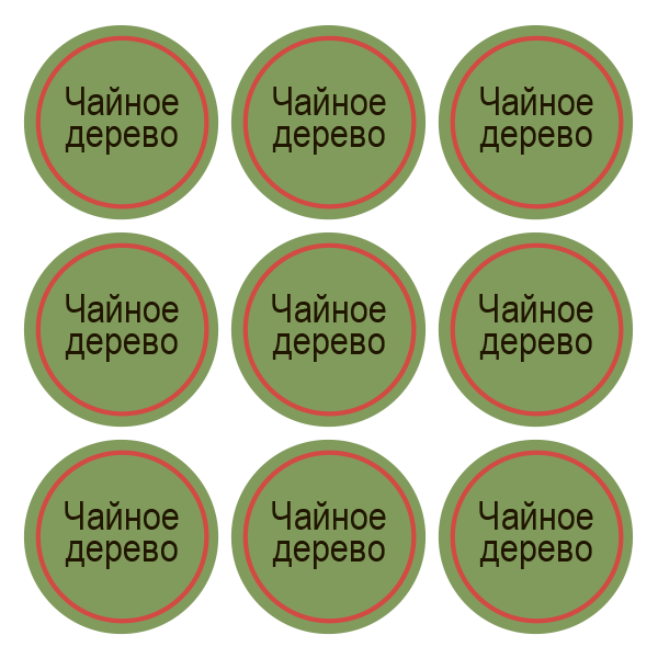 Стикеры Чайное дерево / Melaleuca (Tea Tree / 108 стикеров на 1 листе