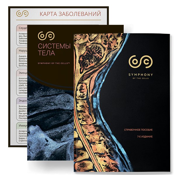 Книга Симфония клеток и вкладыш Карта заболеваний и Системы тела